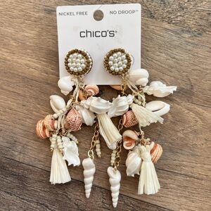 CHICO’S No Droop® Shell & Raffia Earrings
